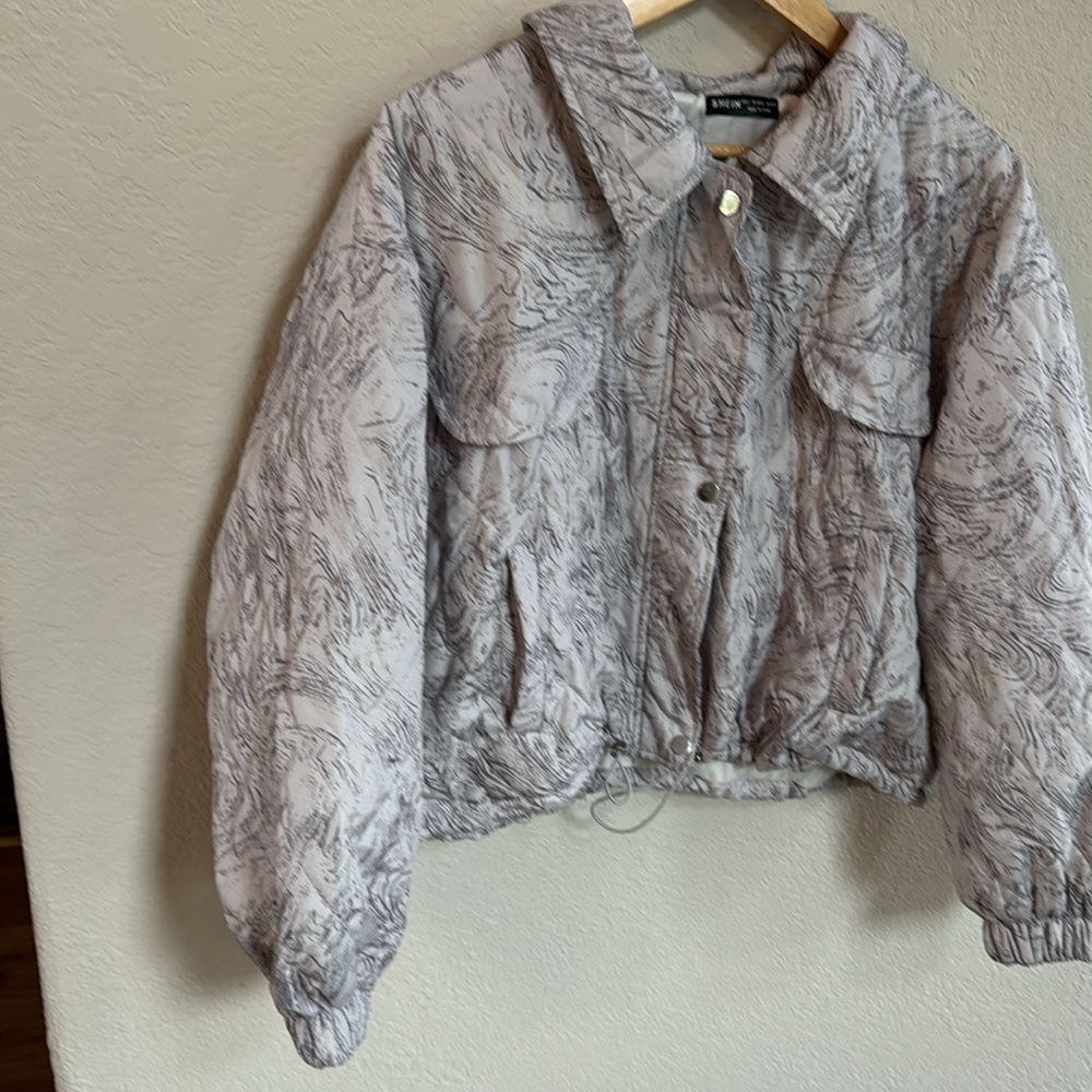 Marble Quilted Puffer Jacket Size Large - Picture 4 of 7